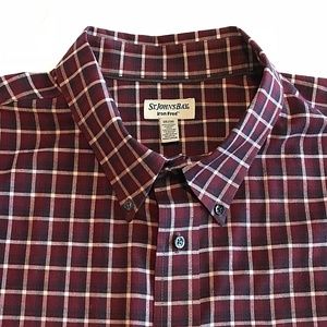 St. John Bay Long Sleeve Iron Free Plaid Shirt-3XL